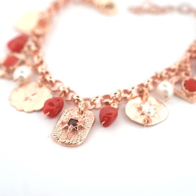 Bracciale coral multipendenti