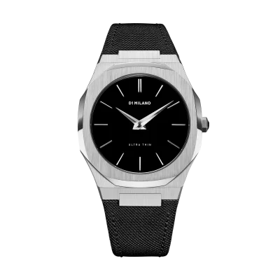 Orologio ultra thin nylon 40 mm silver